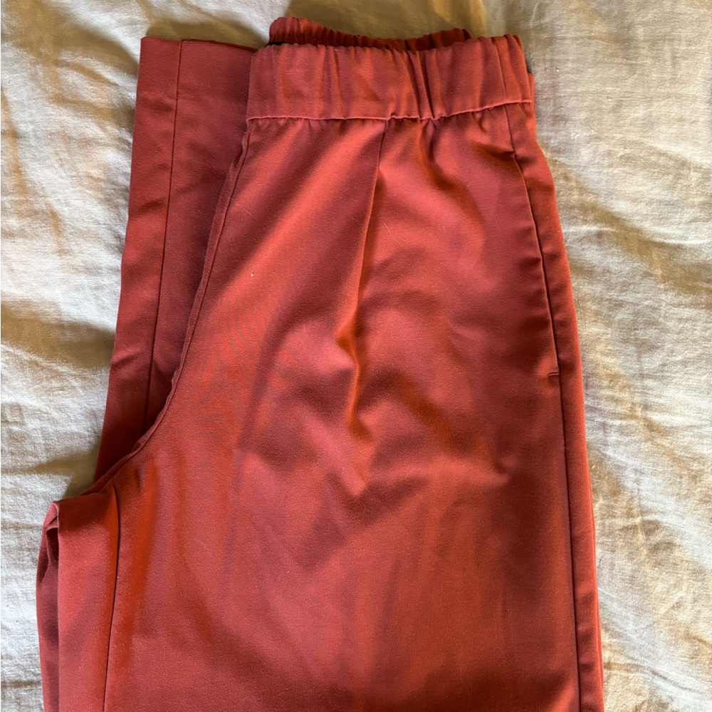 Ann Taylor Rust Red Elastic Waist Pants